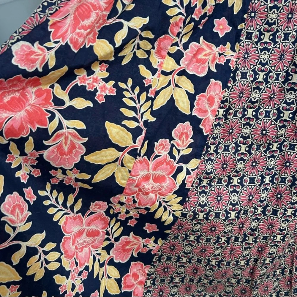 Free People Navy and Pink Floral Long Sleeve Dress - Picture 5 of 11